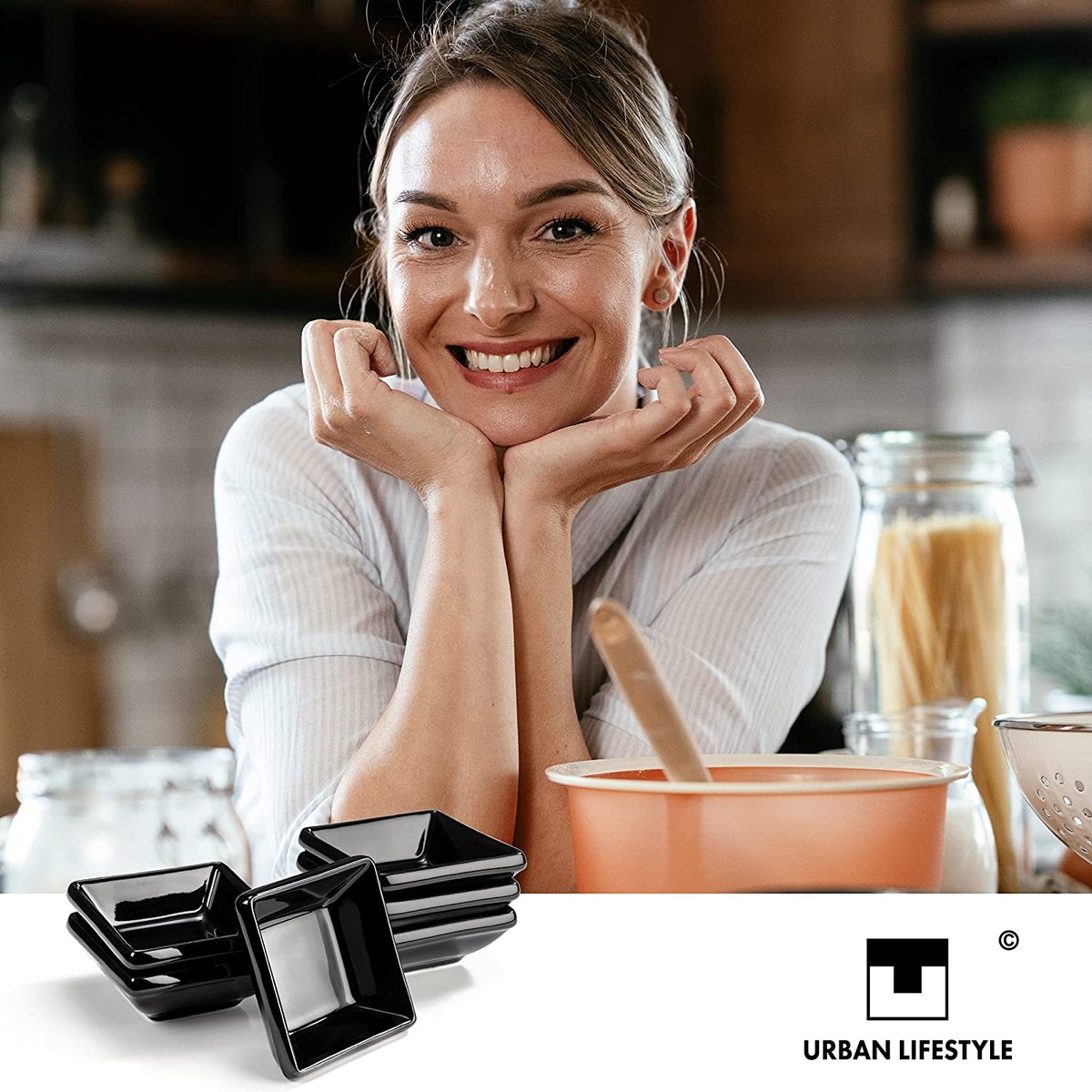 UIBFCWN Keramische dipschalen, soja sausschaaltjes, tapasschalen, dipschaaltjes, sojasausschaaltjes, mini-kommen voor charcuterie board, sushi, tomatensaus, set van 20 stuks, 10 cm