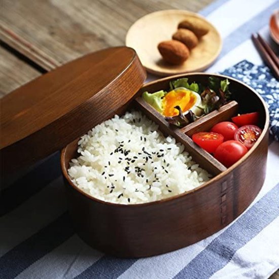 Boîte à lunch japonaise - Boîte à lunch - Boîte à lunch avec séparateur - pour Enfants et Adultes - Boîte - Style japonais - Bois - pour la maternelle, École, la Cuisine, le bureau, le pique-nique