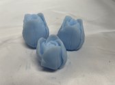 3 Zeepjes in de vorm van een tulp kleur Delftsblauw geur lavendel