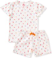 Little Label Pyjama Filles Size 146-152/12Y - blanc cassé, rose, bleu - Ice cream - Pyjama short - Katoen doux BIO
