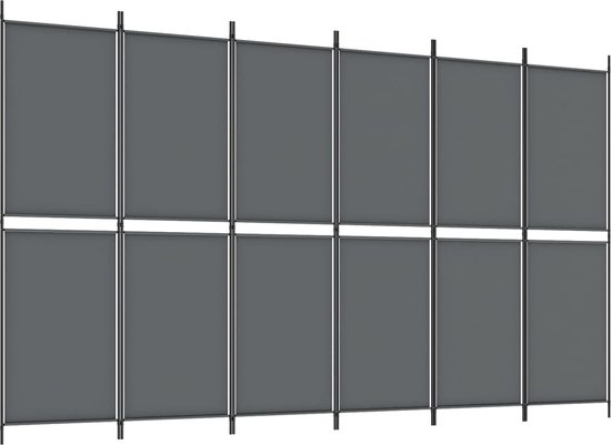 Kamerscherm met 6 panelen 300x180 cm antraciet
