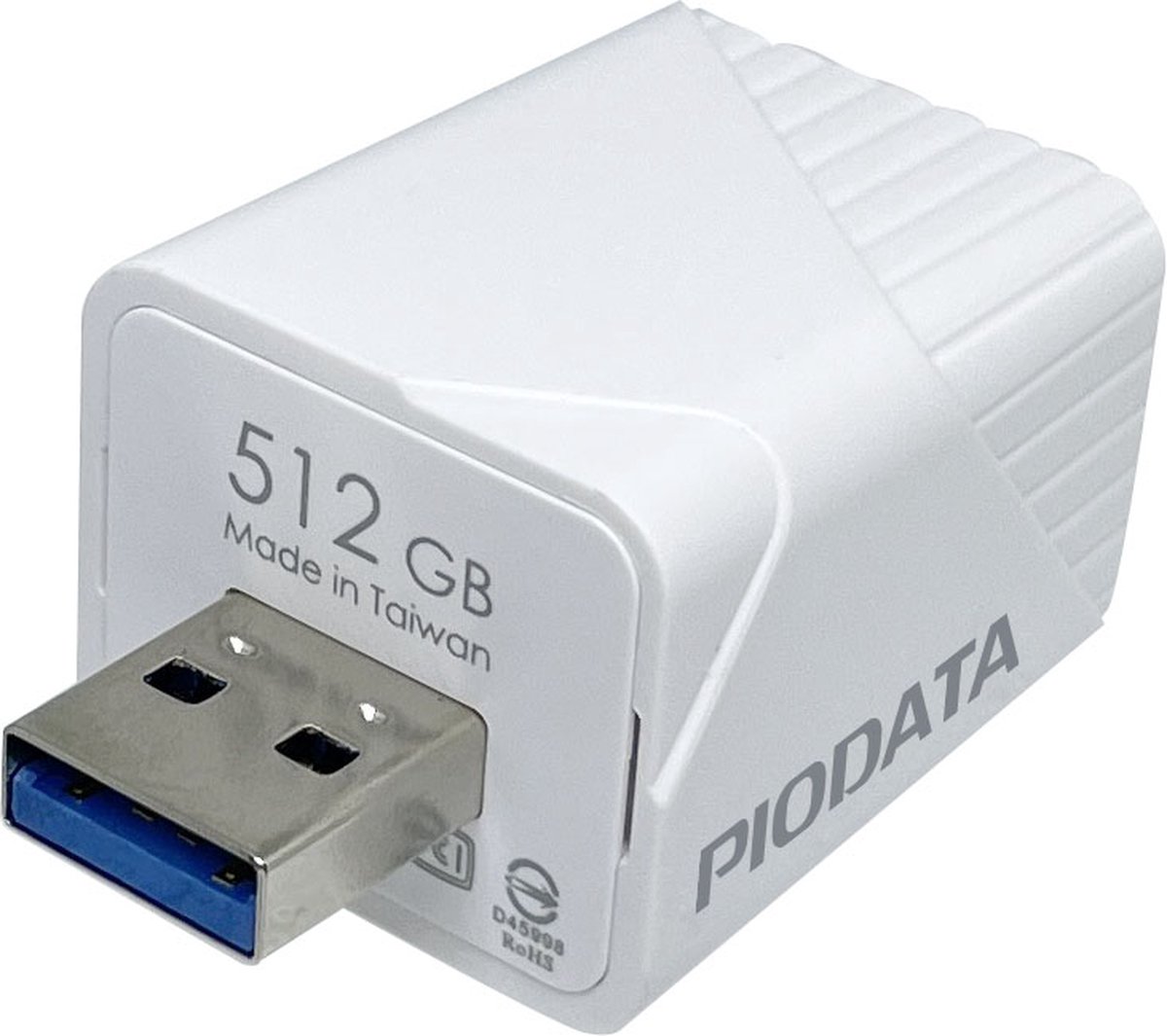 PioData iXflash CUBE 512GB USB-A Back-up foto's en video terwijl je jouw telefoon oplaadt