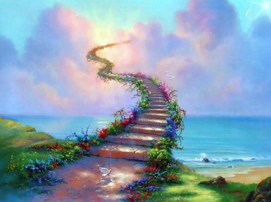 Peinture au Diamond - taille 40x50cm - pierres carrées - Stairway to Heaven