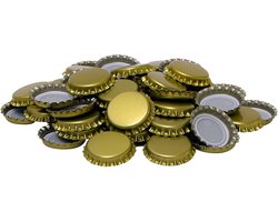 Puurmaken bierdoppen goud 100 stuks 26mm