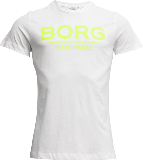 Bjorn Borg Heren T-shirt Samir Wit Fluor Maat M Mannen