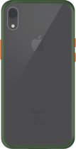 Telefoonglaasje Hoesje Geschikt voor iPhone XR - TPU randen met PVC achterzijde - Groen/Transparant - Beschermhoes - Case - Cover