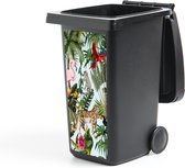 Container sticker Jungle - Dieren - Meisjes - Kinderen - Jongens - Flamingo - Papegaai - 44x98 cm - Kliko sticker