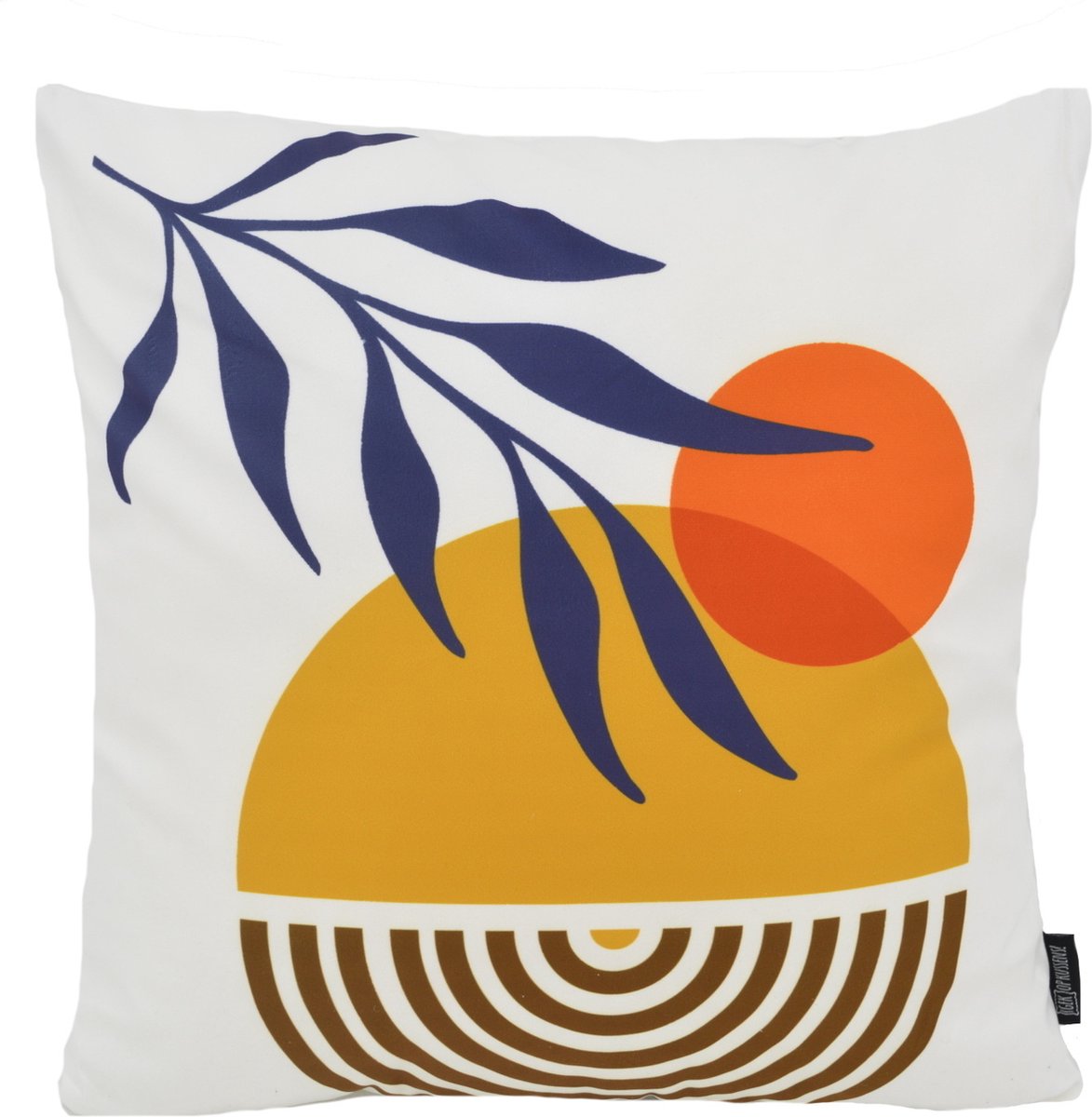 Gek op Kussens! Sierkussen Izze Leaf | 45 x 45 cm | Katoen/Polyester Geel/Oranje