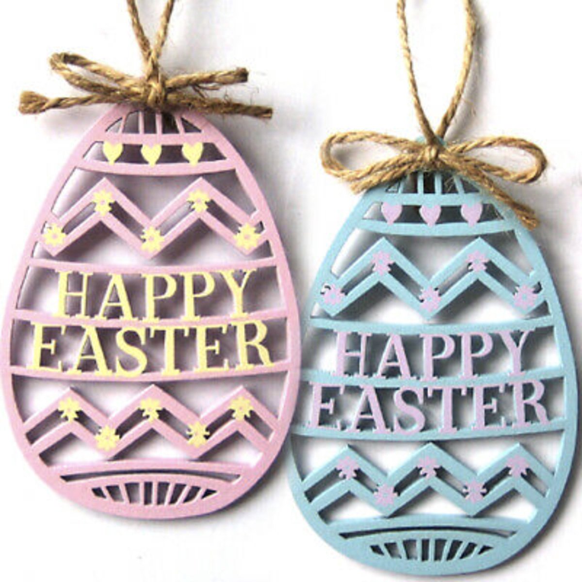 CGB GIFTWARE Wooden Bunny A Set of 4 Beautiful Wooden Easter Egg Figure Decorations H10x8x0.5cm