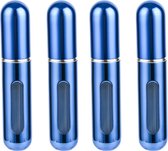 Mini Parfum Flesjes - 4-pack - Navulbaar - Reisflesjes - Parfumverstuiver - Glanzend Blauw