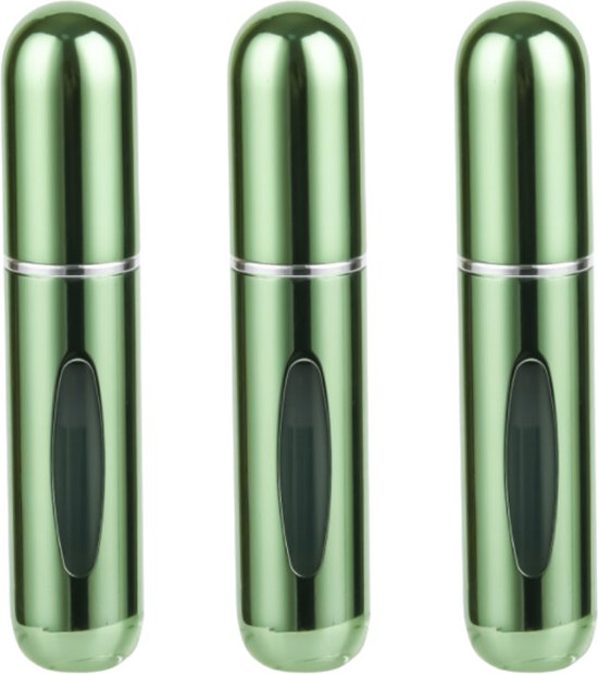 Mini Parfum Flesjes - 3-pack - Navulbaar - Reisflesjes - Parfumverstuiver - Groen