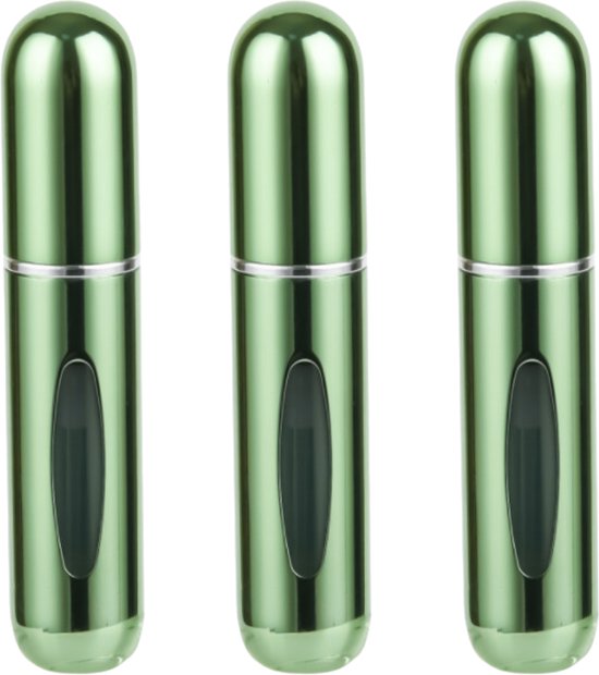 Foto: Mini parfum flesjes 3 pack navulbaar reisflesjes parfumverstuiver groen