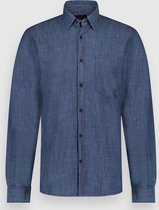 Twinlife Heren Chambray - Overhemden - Wasbaar - Ademend - Blauw - XL