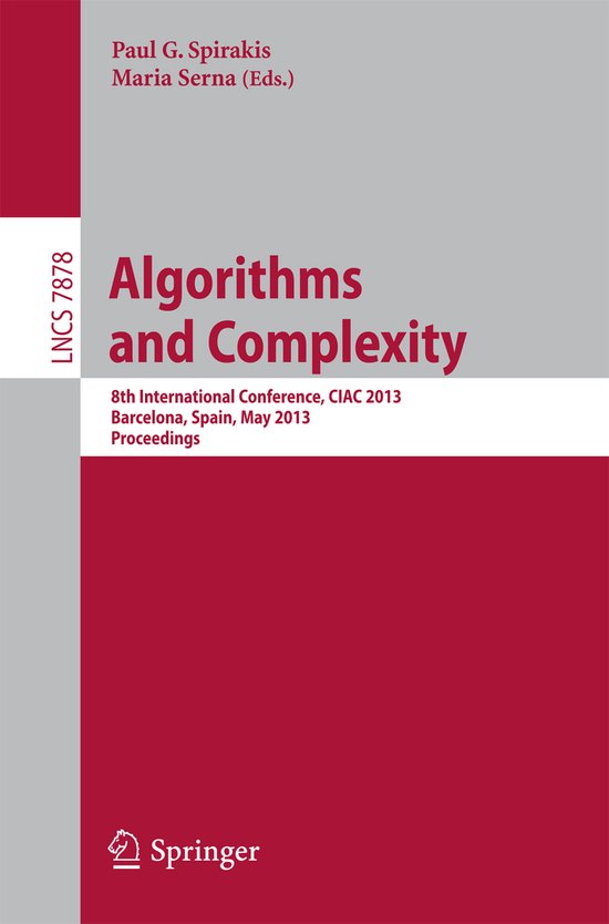 Algorithms and Complexity | 9783642382321 | Boeken | bol