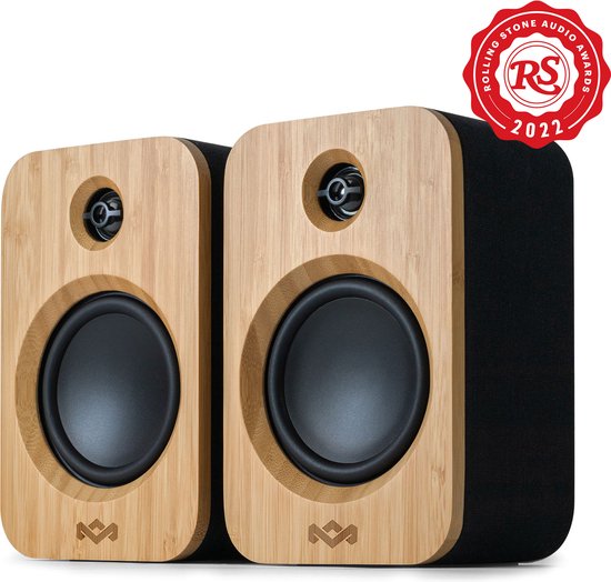 Marley Get Together Duo Bluetooth Speaker Draadloos - Boekenplank Speakers - Hifi speakers - Stereo Set - Home Audio - FSC Bamboo Hout