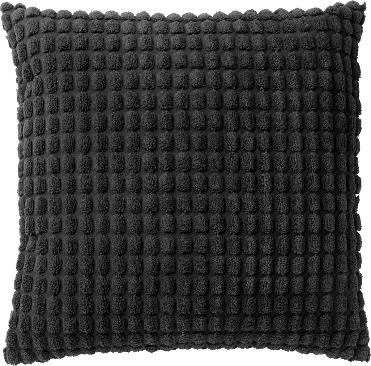 Dutch Decor ROME - sierkussen 45x45 cm - effen kleur - 3D-structuur - Raven - zwart - Inclusief binnenkussen - Luxe kussens voor woonkamer & bank
