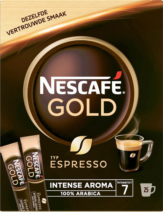 Nescafé Espresso oploskoffie - 6 doosjes à 25 zakjes - Nescafé Gold