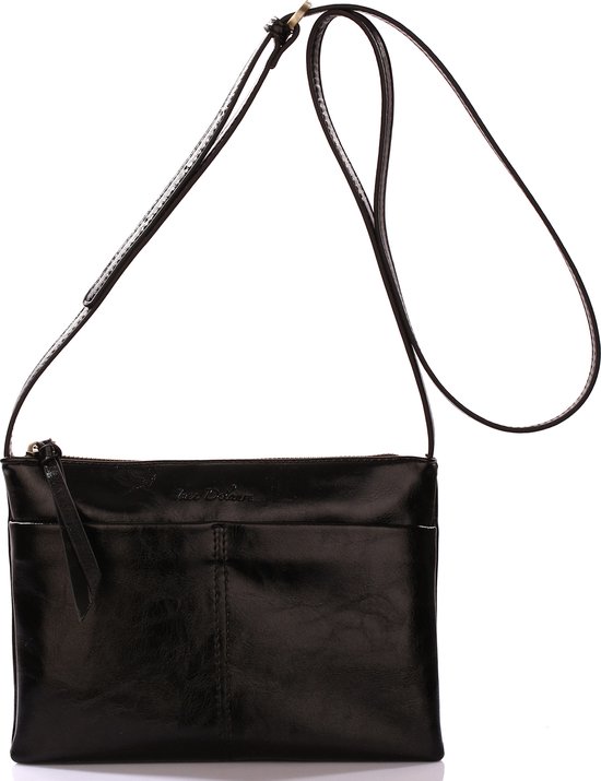 Ines Delaure - Paris - crossbody handtas dames - instelbare riem zwart