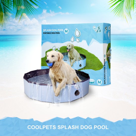 CoolPets Zwembad – Hondenzwembad – Verkoeling hond – Zwembad voor honden – Zwembad met lange levensduur – Anti slip – UV bestendig – Makkelijk op te zetten -Opvouwbaar zwembad hond – Maat M – ø 100 x 25 cm