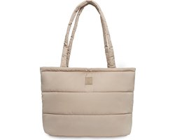 Product: Jollein - Luiertas Puffed - Mombag - Biscuit - 40x35x16 cm - Inclusief Verschoonmatje, van het merk Jollein