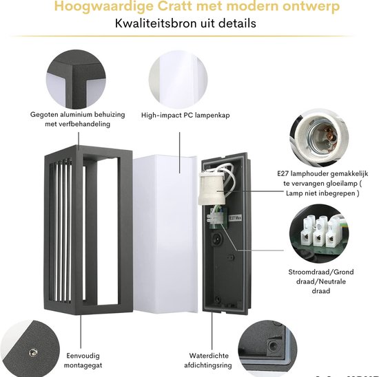 Moderne wandlamp Brody 2 Aluminium