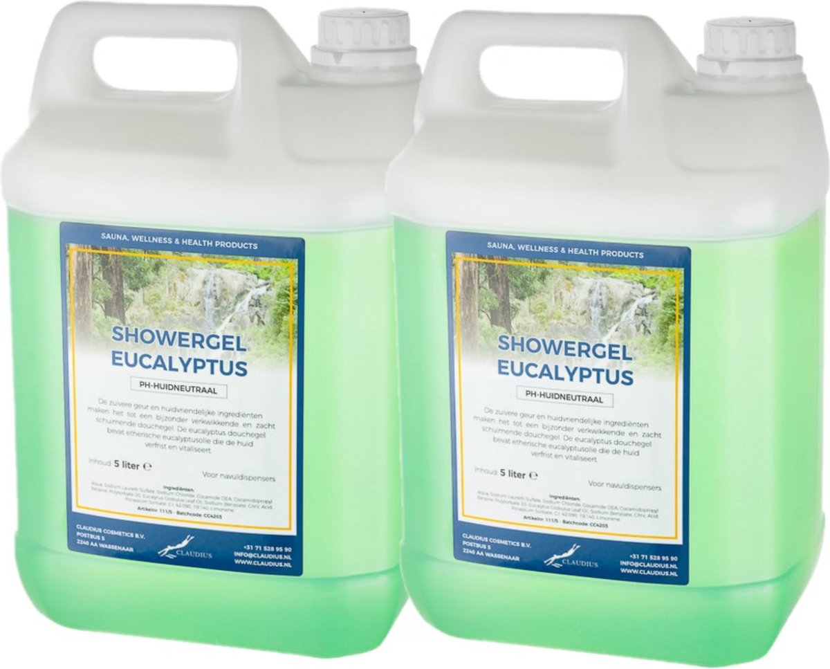 Goedkoopste Douchegel Eucalyptus 5 Liter - set van 2 stuks - Showergel - Navulling
