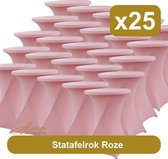 Statafelrok roze 80 cm per 25 - partytafel - Alora tafelrok voor statafel - Statafelhoes - Bruiloft - Cocktailparty - Stretch Rok - Set van 25