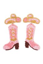 Bijoutheek Clips d'oreilles Bottes femmes Et Chapeau Perles Rose