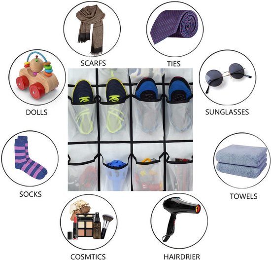 Boven de deur organisator voor schoenen, hangende plank stoffen