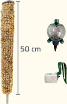 Mospaal voordeelspakket (gevorderde) | PlantStuff | 50 cm mosstok | Druppelaar | Voetstuk | Plantensteun | Plantenstok | Sphagnum mos