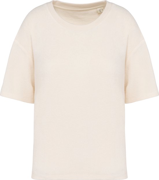 Biologisch T-shirt dames 'Terry Towel' korte mouwen Ivory - XL