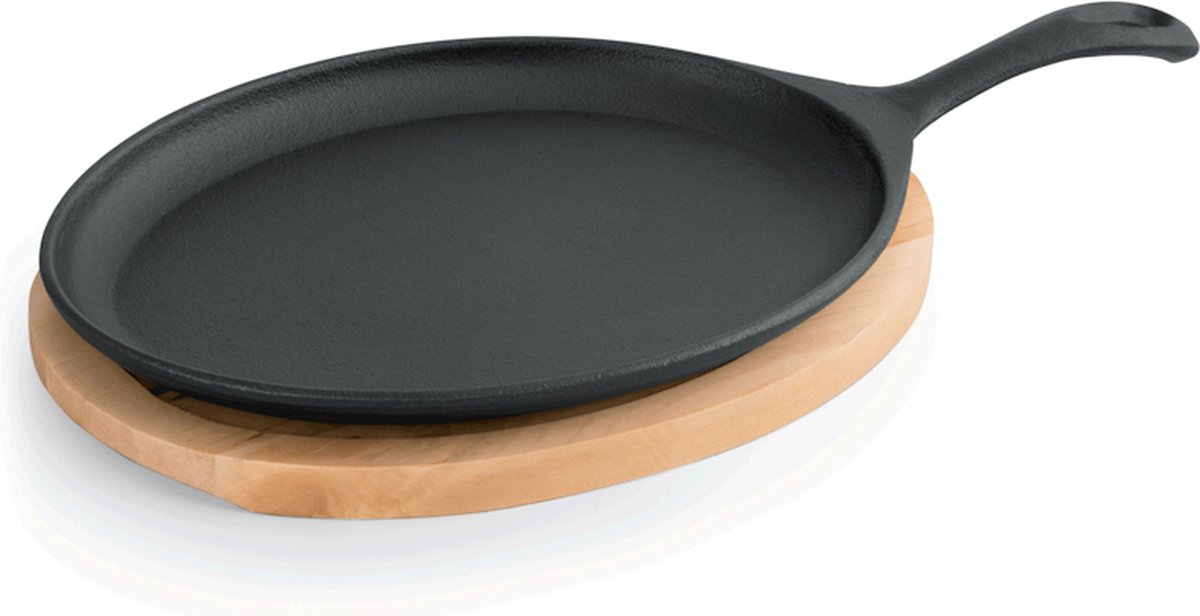 WAS Germany Gietijzeren serveerschaal met onderzetter 25x18,5 cm - Sizzling Plate