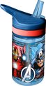 Marvel Avengers drinkfles/drinkbeker/bidon met drinktuitje - blauw - kunststof - 400 ml