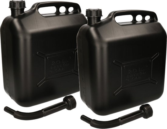 Jerrican 20 litres noir - Jerrican noir pour carburant - 20 litres