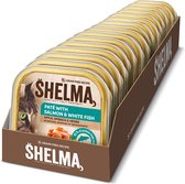 Shelma - Premium Kattenvoer Natvoer - Paté met Zalm Vis en Groenten - 16 x 100 g