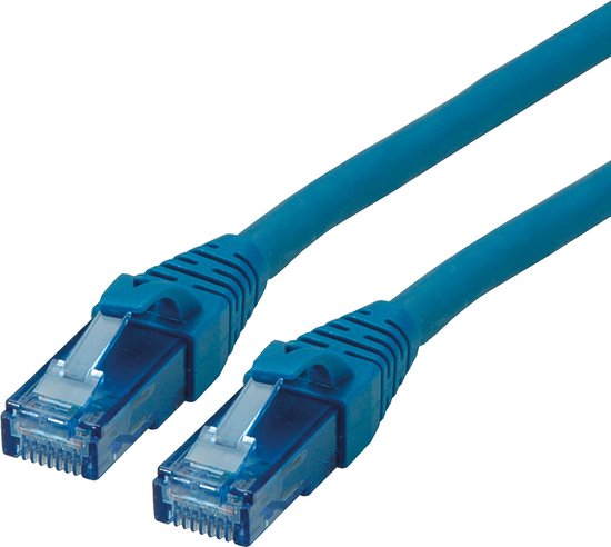 Cordon UTP Cat.6A / 10 Gigabit, Component Level, LSOH, bleu, 0,5 m