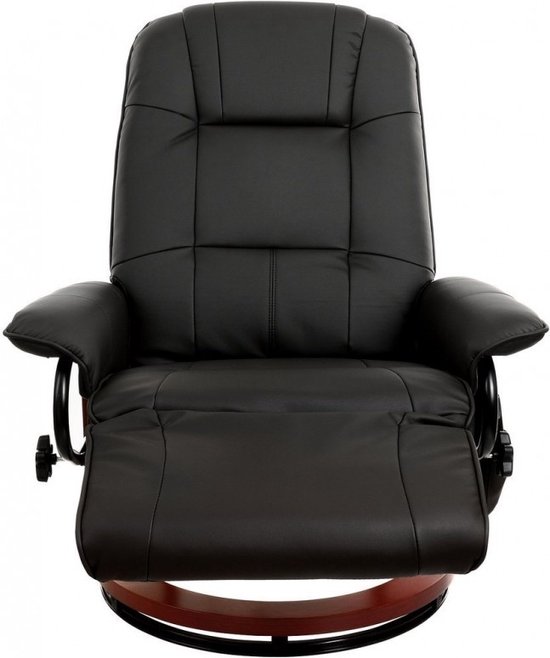 Relaxfauteuil - verstelbaar - met massage, verwarming en voetensteun - zwart