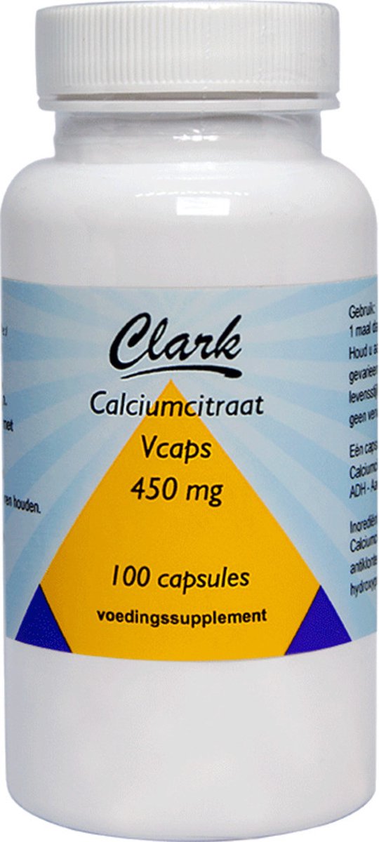Clark Calcium citraat 450mg 100 Vegetarische capsules
