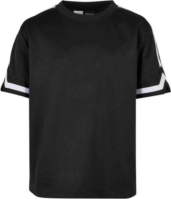 Urban Classics - Oversized Stripes Mesh Kinder T-shirt - Kids 110/116 - Zwart