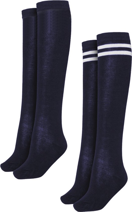 Urban Classics - Ladies College 2-pack Lange sokken - 35/38 - Blauw