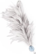 Verenpluim 30 cm buigbaar met speld en clip wit