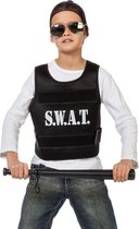 Wilbers - Politie & Detective Kostuum - Zwart No Sweat Swat Vest Kind - zwart - One Size - Carnavalskleding - Verkleedkleding