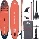 Bol.com Aqua Marina SUP boardVolwassenen - 366 x 84 x 15 cm - 103 kg - 390 liter - Oranje/Rood - Navy - Wit aanbieding