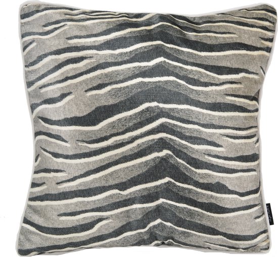Sierkussen Velvet Silver Zebra | 45 x 45 cm | Velvet/ Polyester