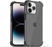 Smartphonica iPhone 14 Pro transparant shockproof siliconen hoesje met stootrand - Zwart / Back Cover geschikt voor Apple iPhone 14 Pro