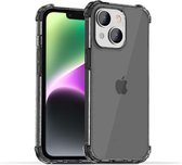 Smartphonica iPhone 14 transparant shockproof siliconen hoesje met stootrand - Zwart / Back Cover geschikt voor Apple iPhone 14