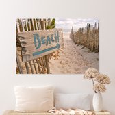 Canvas Schilderij Beach Sign