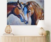 Aluminium Schilderij Twee Paarden Portret