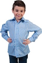 Boeren Tirol & Oktoberfest Kostuum | Ruitjeshemd Oktoberfest Blauw Jongen | Maat 116 | Bierfeest | Verkleedkleding