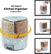 SiRaC- Round Droog Nourriture Organizer Grain Container 6 Grid Marble Design